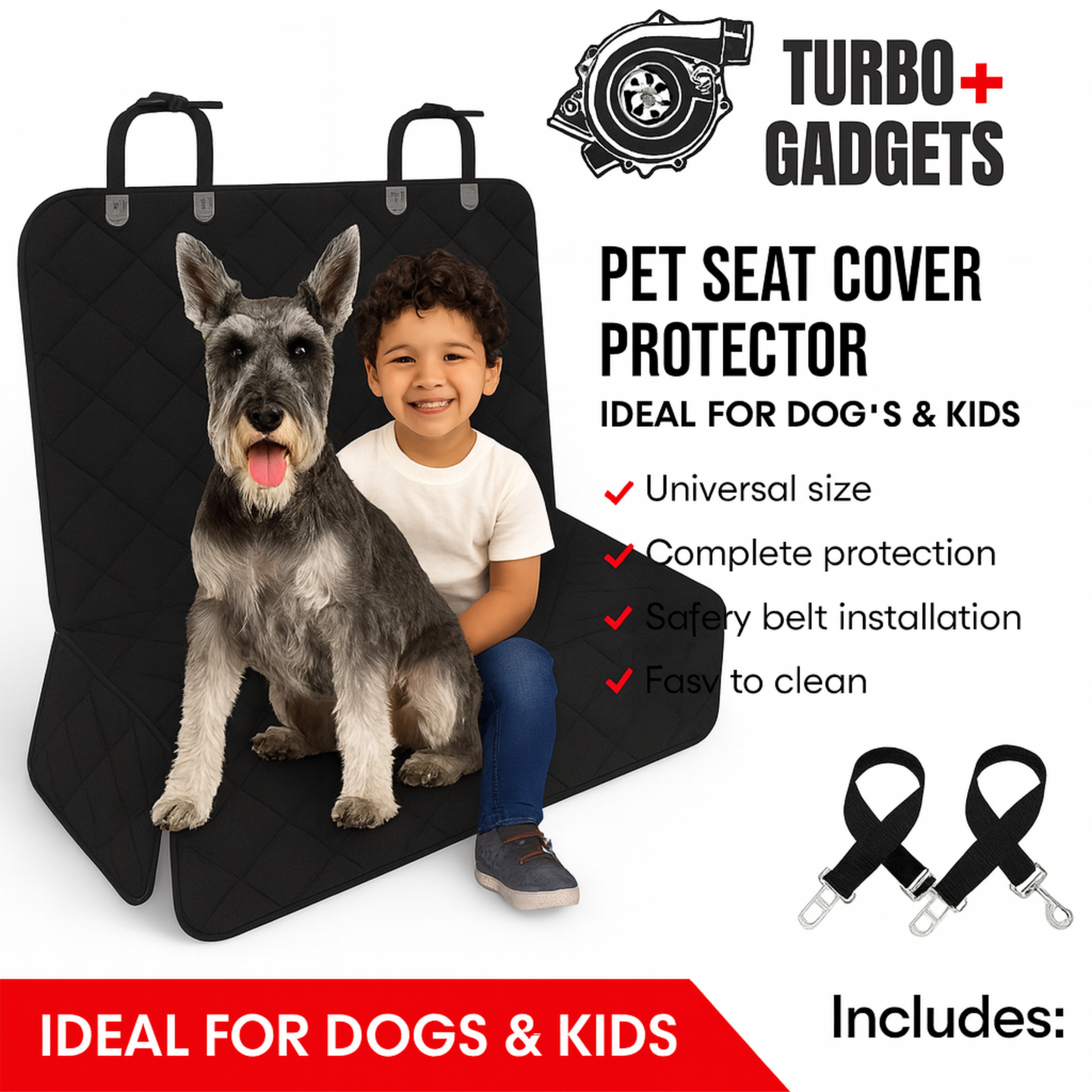 Cubreasiento para Mascotas en Coche – Premium, Impermeable y Universal- lleva a tu consentido a todos lados.