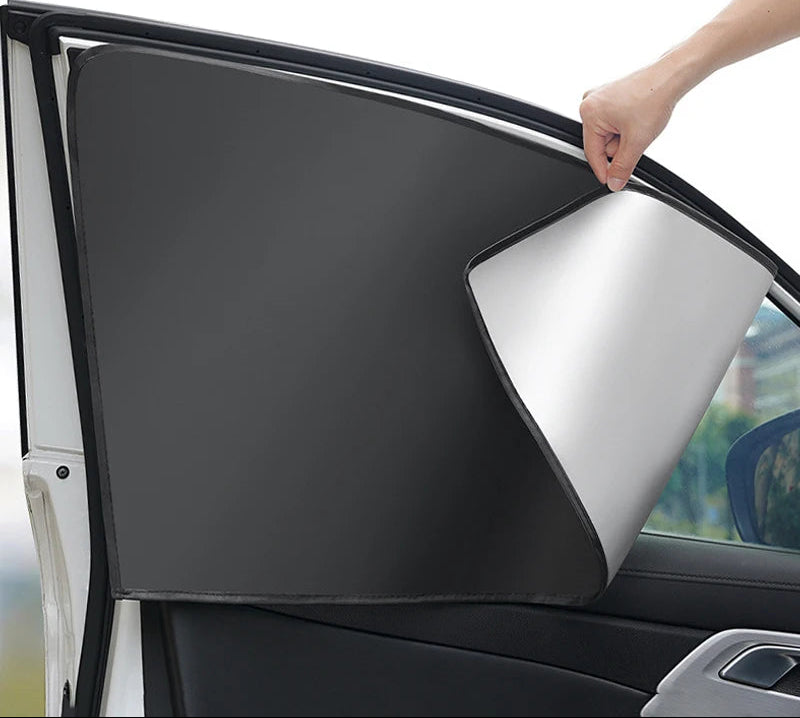 2Pcs Car Side Window Sun Shade Curtain Summer Sun Protection Sunshade Cover UV Reflective Magnetic Car Privacy Curtains